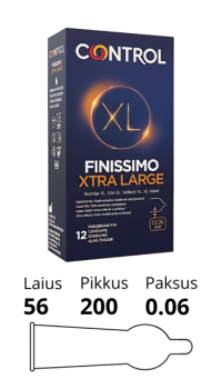 CONTROL FINISSIMO XL EXTRA THIN CONDOMS 12 PCS