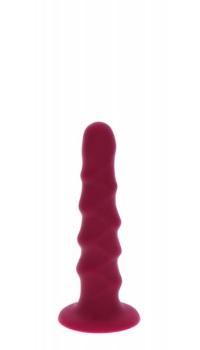 RIBBED DONG 6 INCH RED