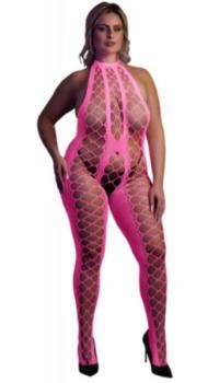 BODYSTOCKING WITH HALTERNECK PINK XL-XXXXL