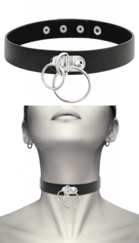 COQUETTE CHOKER WITH DOUBLE METAL RING