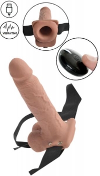 FF REALISTIC VIBRATING HOLLOW STRAP-ON WITH REMOTE