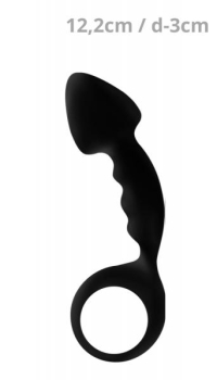 OHMAMA SILICONE RIBBED ANAL PLUG WITH RING