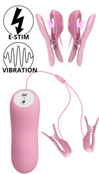 ROMANTIC WAVE E-STIM NIPPLE CLAMPS WITH VIBRATION