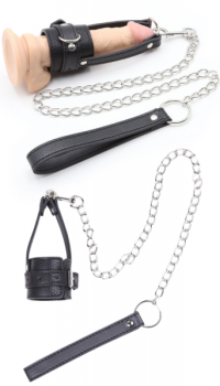 OHMAMA LEATHER PENIS SHEATH WITH LEASH