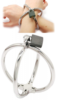 METAL HARD - CRISS CROSS HANDCUFF STAINLESS STEEL RESTRAINTS