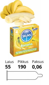 SKINS CONDOMS BANANA 4 PCS