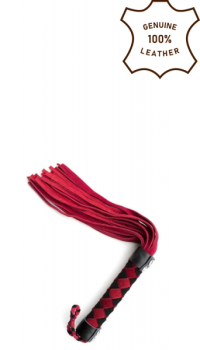 LEATHER FLOGGER 38 CM BLACK/RED