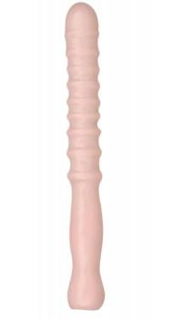 12.2" FLESH RIBBED DILDO