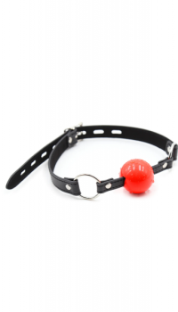 SILICONE BALL GAG BLACK/RED 