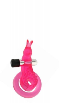 COCK&BALL RING RABBIT JELLY VIBE PINK