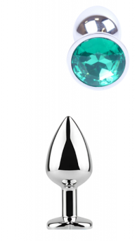 EXCLUSIVITY ANAL PLUG SILVER/GREEN SMALL