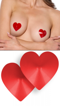 GLITTERY RED HEART NIPPLE PASTIES